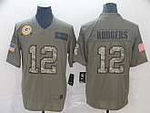 Nike Packers 12 Aaron Rodgers 2019 Olive Camo Salute To Service Limited Jersey,baseball caps,new era cap wholesale,wholesale hats